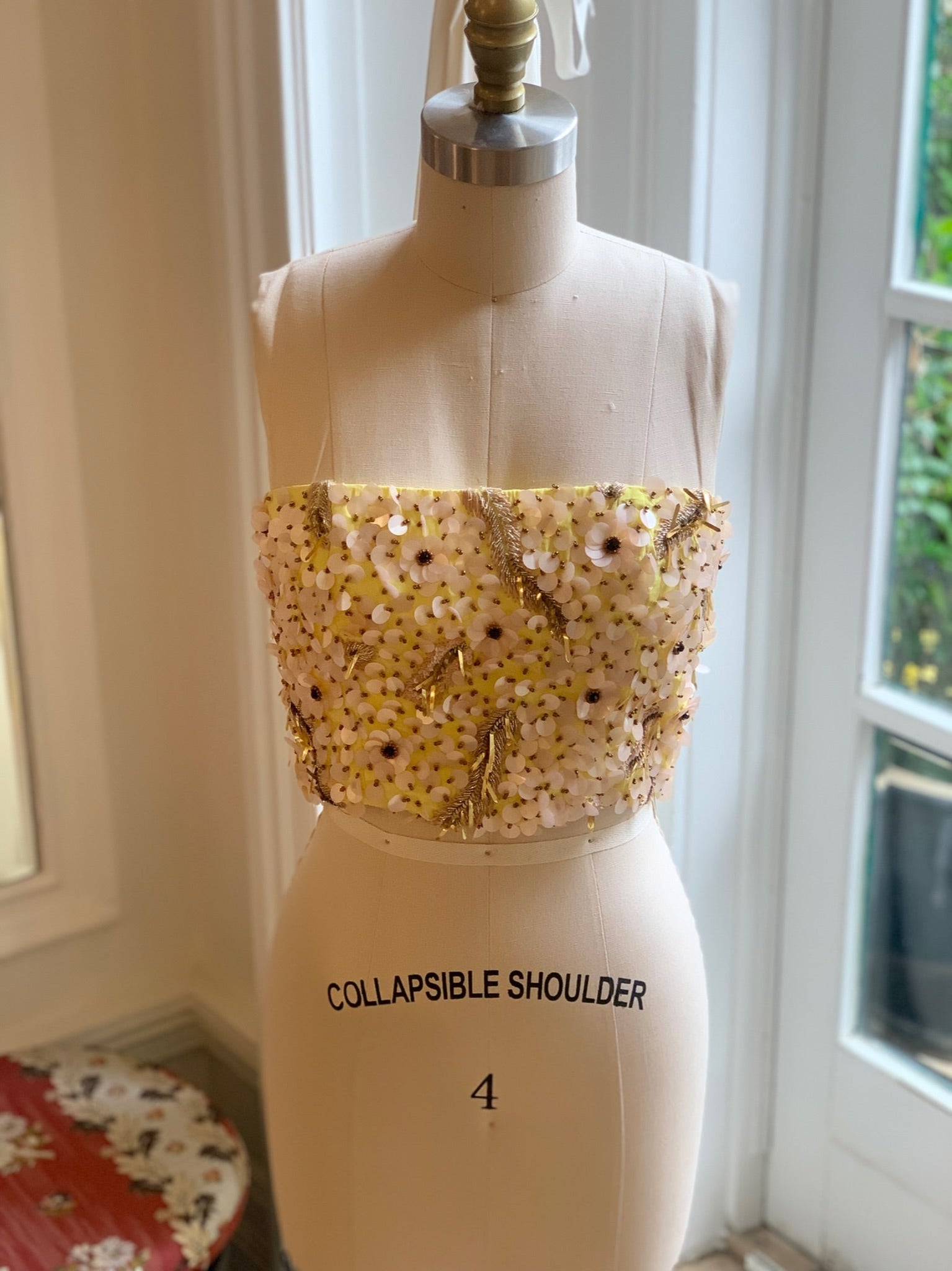 Embroidered Sequin Bustier